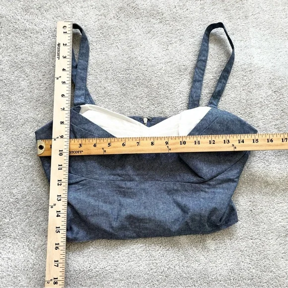 TRASHY DIVA NWT by Candice Gwinn Lena Chambray Blouse Size 8 Pin Up Rockabilly - Picture 6 of 7